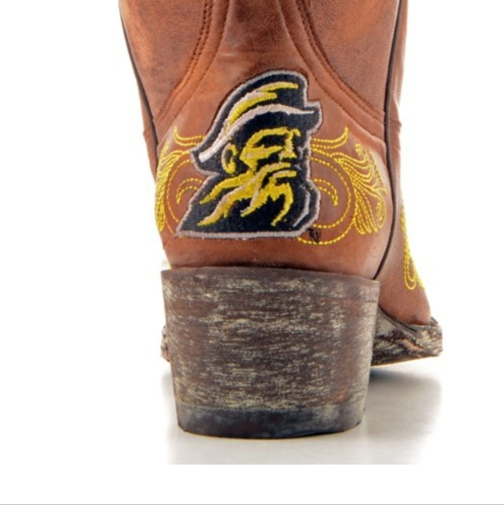 NWT Women's Appalachian State Mountaineers Brass Leather Gameday Cowboy … - Picture 5 of 9